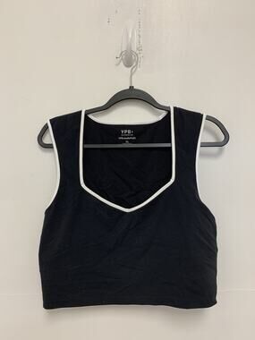 YPB StudioFLEX Women’s Portrait Tank Top Tee Shirt Padded Bra Black Size XL